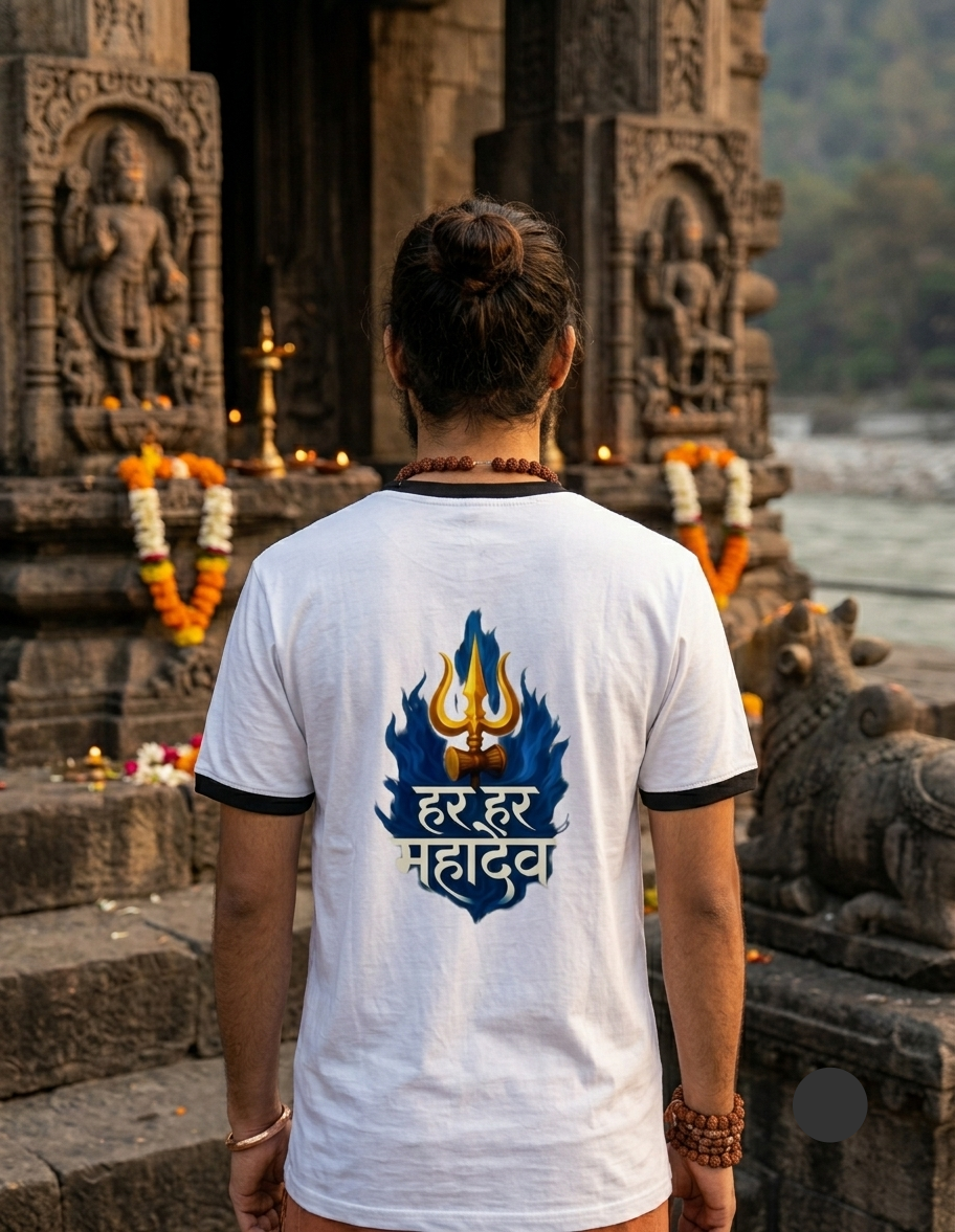 Shiv Bhagwan Printed T-shirt – Divine & Stylish Lord Shiva Apparel - Celebrate your devotion to Lord Shiva with our exclusive Shiv god Printed  tshirt