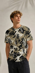 SLEEV Urban Graffiti All-Over Print Oversized T-Shirt | Premium 240 GSM Unisex Streetwear Graphic Tee